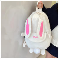 Mochila Personalizada Kawaii Con Orejas De Conejo Y Colgante De Oso Peluche Para Niñas Escolar Con Cierre De Cremallera Material Nylon Y Poliéster - details 32