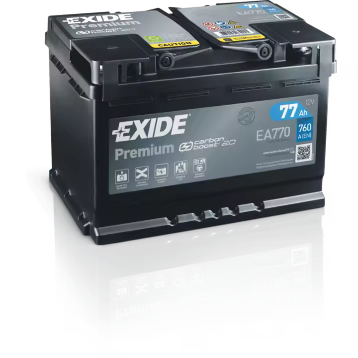 Batería de coche Exide EA770 Premium. 12V - 77Ah/760A (EN) Caja L3 - ¡Potencia garantizada para tu vehículo! - 1
