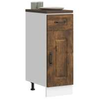 vidaXL Mueble bajo de cocina Kalmar madera de ingeniería en color Gris hormigón/Negro/Roble artisan y más | almacenamiento funcional diseño moderno para baño dormitorio sala - details 6