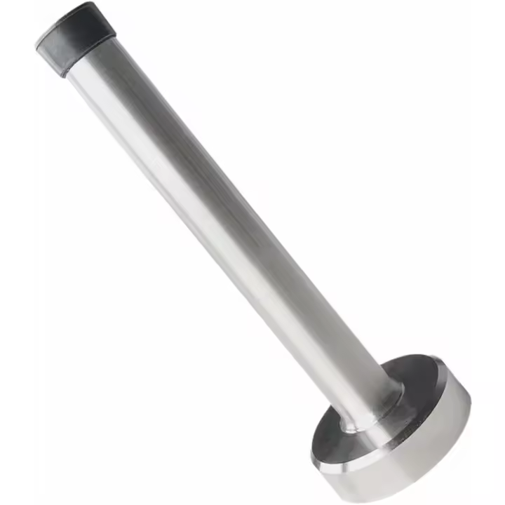 Tope de puerta largo, Tope de puerta de acero inoxidable, Tope de puerta cepillado, Colisión de puerta con amortiguador de goma, Protección de pared de puerta de 350 mm - 1