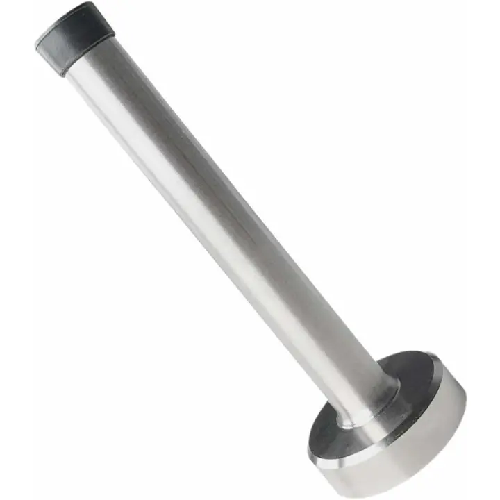 Tope de puerta largo, Tope de puerta de acero inoxidable, Tope de puerta cepillado, Colisión de puerta con amortiguador de goma, Protección de pared de puerta de 350 mm - 1