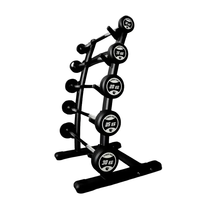 Fitness Tech Set de Barras Montadas rectas con Rack | De 10 a 30 kg Barras para peso libre - 1
