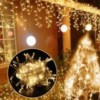 Luces De Navidad LED Para Decoración Al Aire Libre 5M Caída 0.4-0.6m Cortina De Luces Cadena Para Fiesta Y Jardín Eaves - details 1