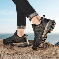 Zapatos De Senderismo Para Hombres HIKEUP Zapatillas De Trekking Para Montañismo Suela De Goma Duradera Deportes Al Aire Libre Talla Verdadera Para Principiantes Mesh Transpirable Color Negro Verde Gris - details 9