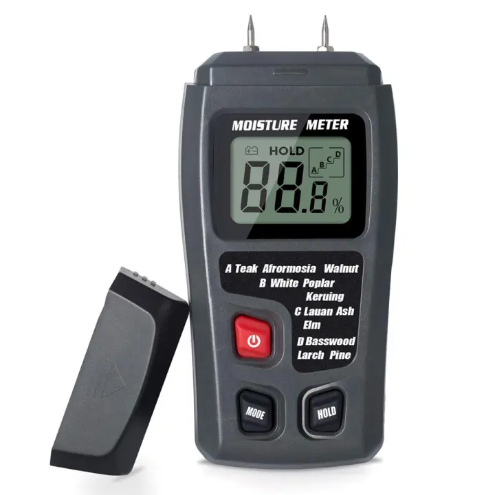 Medidor de humedad digital LCD with 2 Pines de Prueba para una medicina precisa del porcentaje de agua en Paredes, Leña para Chimeneas, Madera, Leña, Pana y árboes. - 1