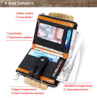 Cartera De Cuero Genuino Para Hombre HUMERPAUL Con Cadena Protección RFID Porta Tarjetas De Crédito De Calidad Para Viajes Estilo Business - details 9