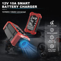 Cargador De Batería Para Coche Y Motocicleta 12V 8A 10A Pantalla Táctil LCD Digital Inteligente Carga Rápida Reparación Pulso - details 0