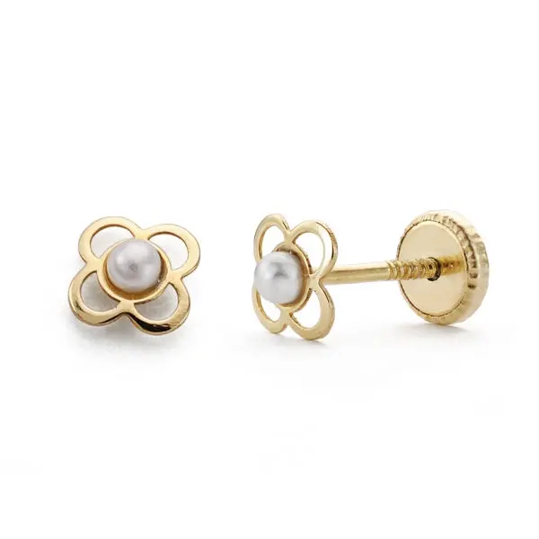 FALOMIR - Pendientes de oro de 18k con perlas PM-18511 - se entrega con estuche y marca de contraste oficial - 1