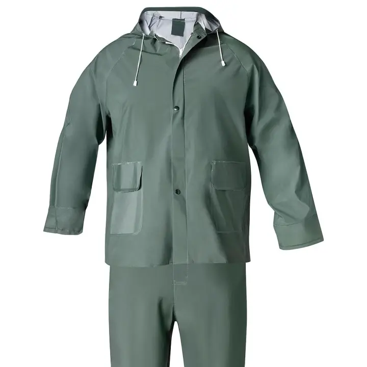 Traje de agua impermeable verde pvc         talla 6-m - 1