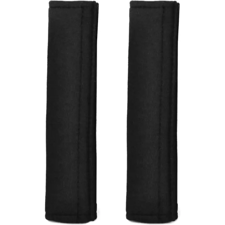 Fundas para correas de cinturón de seguridad x2 - Dos almohadillas cómodas para cinturón de seguridad de automóvil con velcro - Fundas para cinturón de seguridad con cojín de viaje de color negro - 1