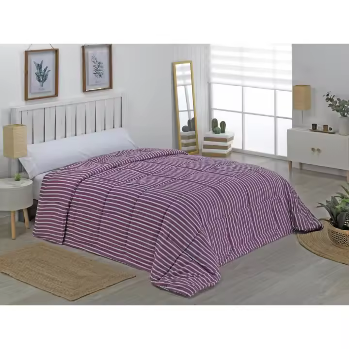NOVOTEXTIL Colcha Edredón Estampado Reversible Cama de 90  a 150 cm Modelo Entretiempo Primavera/Otoño Relleno de 250gr/m² con Fibra Hueca Siliconada Tacto Pluma Suave Cálida Cubrecamas Ligero No Inclue Fundas de Cojín Ideal Dormitorio Fácil - 1