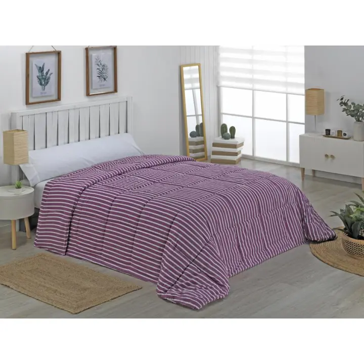 NOVOTEXTIL Colcha Edredón Estampado Reversible Cama de 90  a 150 cm Modelo Entretiempo Primavera/Otoño Relleno de 250gr/m² con Fibra Hueca Siliconada Tacto Pluma Suave Cálida Cubrecamas Ligero No Inclue Fundas de Cojín Ideal Dormitorio Fácil - 1