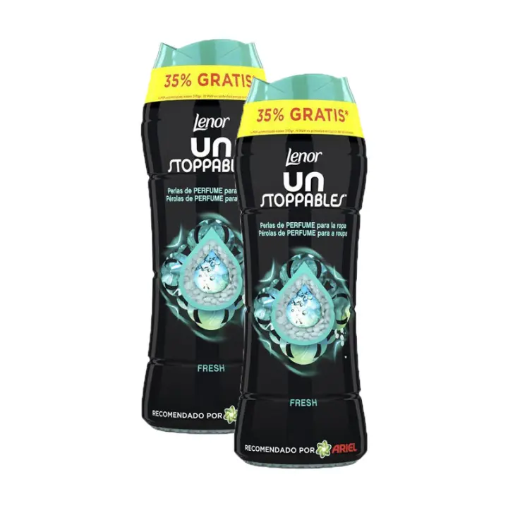 LENOR 2 unidades UNSTOPPABLES suavizante ropa perlas perfume #fresh 285 gr - 1