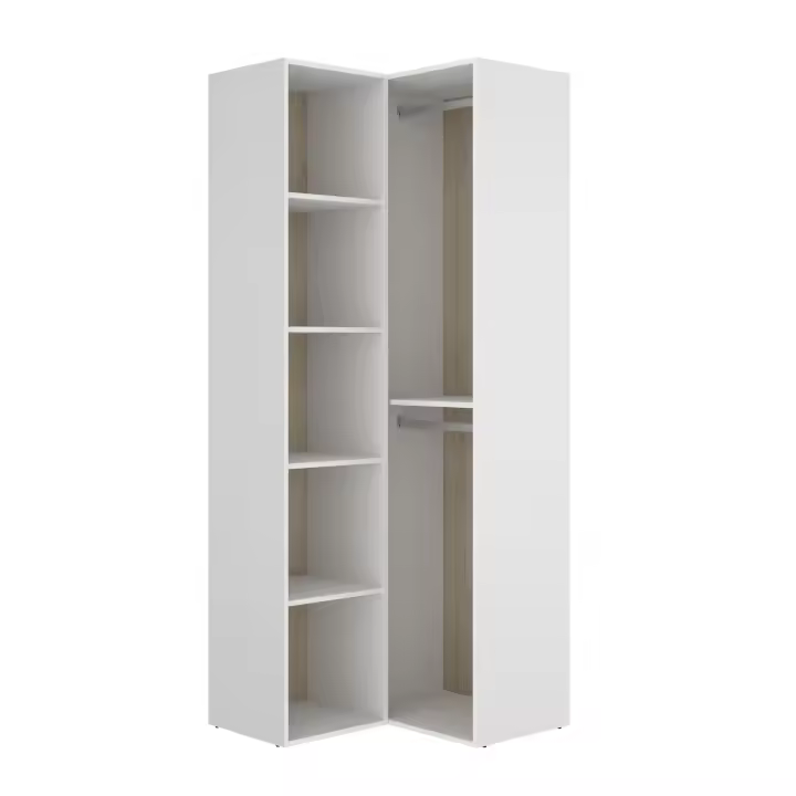 Armario Vestidor Rinconero con Trasera Reversible - Blanco/Natural 205x84,5x84,5 cm Armario para dormitorio - Fabricado en España - Melamina Alta calidad - Somnia Descanso - 1