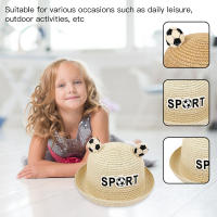 Sombrero de Paja Veraniego para Niños y Niñas con Diseño de Fútbol - Ideal para Playa y Actividades al Aire Libre - details 5