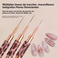 Set De 5 Pinceles De Arte De Uñas Con Diseño De Leopardo Herramienta Profesional Para Dibujar Líneas Estriadas En Gel UV Y Pintura De Uñas - details 7