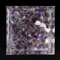 Bola De Cristal Suspendida Pirámide De Piedra Natural Resina Amatista Gota Decoración Para Escritorio De Oficina Y Hogar 6x6cm - details 7