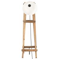 vidaXL Lámpara de pie madera maciza de mango blanca E27 - details 2