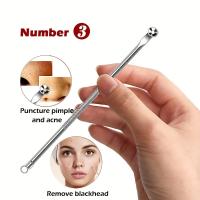 Kit Profesional De 5 Piezas Para Extraer Comedones Y Negros Con Pinzas Curvadas De Acero Inoxidable Herramientas Para Puntos Negros Y Acné - details 5