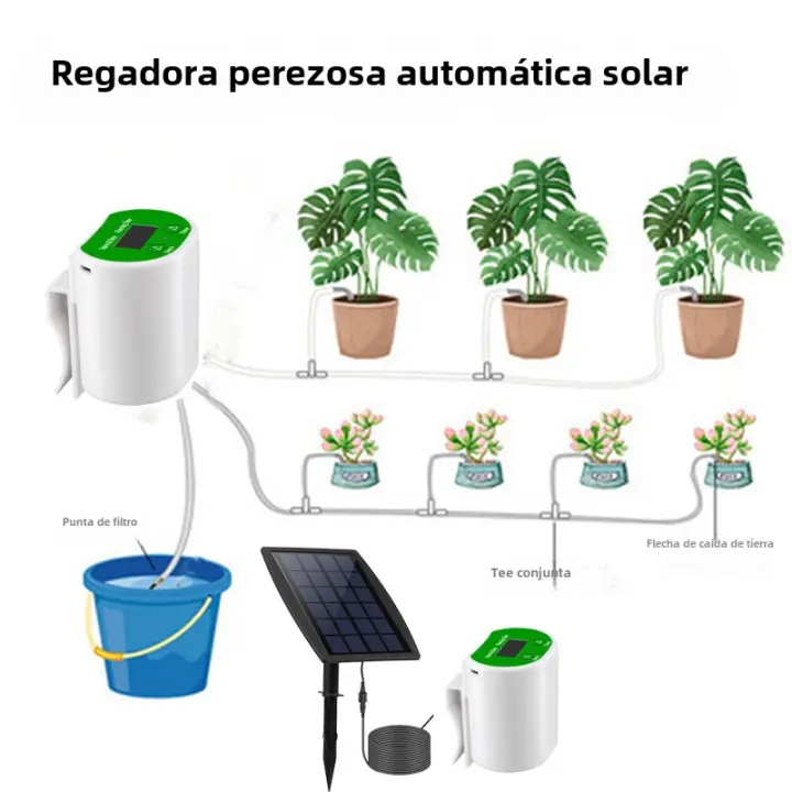 Kit De Riego Por Drip Solar Con Timer Autoalimentado Dispensador De Agua Para Plantas De Interior Y Exteriores AISITIN - 1