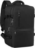 Mochila de viaje de cabina de avión 40x20x25 Mochila de cabina para Ryanair 40x20x25 Maletas de viaje Mochilas de cabina 40x20x25 Mochila de viaje de cabina 20L con agujero de carga y bolsillo antirrobo, negro - details 0