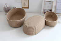 Cesta De Almacenamiento Para Escritorio Hecha a Mano Organizador De Juguetes Para Niños Accesorios De Oficina Cajas De Alimentos Bolsa De Cosméticos Material De Hilo De Algodón Estilo Moderno - details 4
