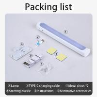Lámpara De Mesa Magnética Colgante LED Recargable Por USB Luz Nocturna Sin Modo De Dimmer Para Armario Armario Y Gabinete - details 12