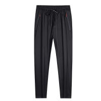 Pantalones Casuales Para Hombre Cintura Elástica Ajustados Algodón Ligero Estilo Coreano Azul Negro Gris Talla Grande - details 10