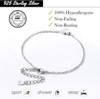 Pulsera minimalista de plata de ley 925 con forma de corazón, luna, estrella, barra y loto para mujer, 16 cm + 5 cm (extendido) - details 4
