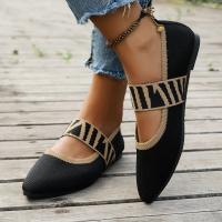 Zapatos De Mujer Veraniegos 2024 Slip-On Color Sólido Moda Confortable Planos Puntera Punzada Tejidos De Mueller Zapatos De Casual - details 2