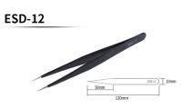Set De 6 Pinzas De Precisión ESD Antiestática Acero Inoxidable Herramientas De Reparación Para Electrónica Y Artesanía - details 7