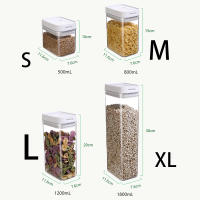 Juego De Botellas De Almacenamiento De Plástico Transparente Para Cocina Ajuste Táctil Para Cereales Frijoles Y Snacks - details 0