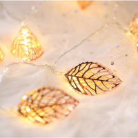 Guirnalda LED De 10/20 Luces Para Navidad Y Día De San Valentín Poder De Batería Estilo Hoja Decoración Para Sala De Estar Jardín - details 3