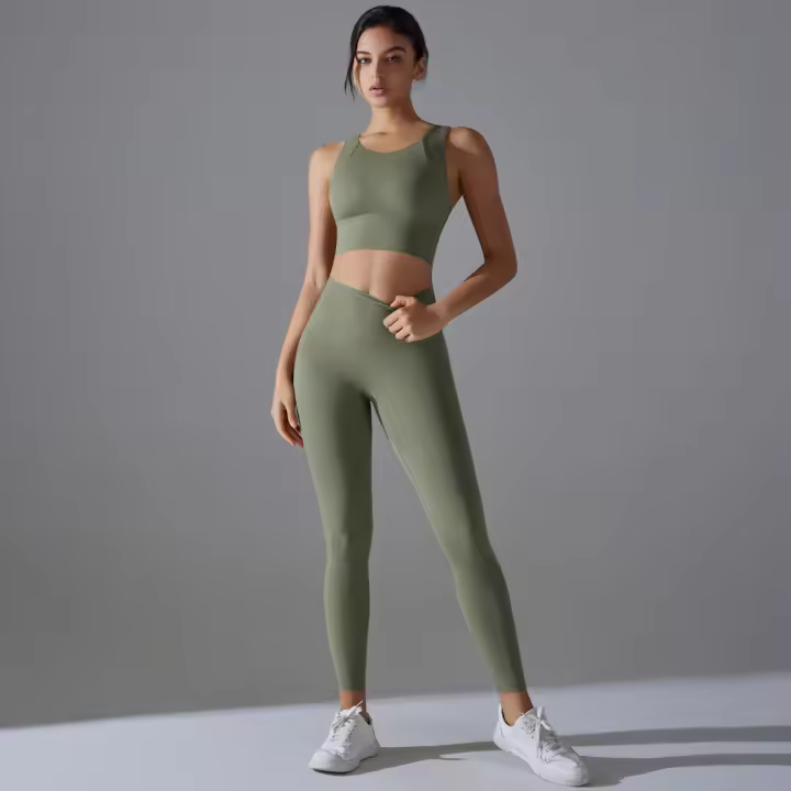 Pantalones de yoga de tela súper suave, mujeres de cintura alta, leggings de gimnasio transpirables de alta calidad para mujeres - 1