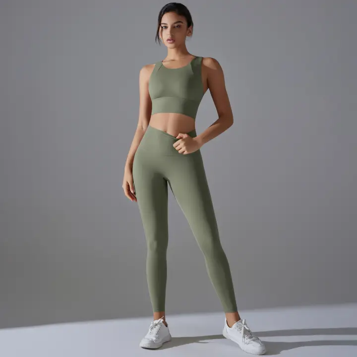 Pantalones de yoga de tela súper suave, mujeres de cintura alta, leggings de gimnasio transpirables de alta calidad para mujeres - 1