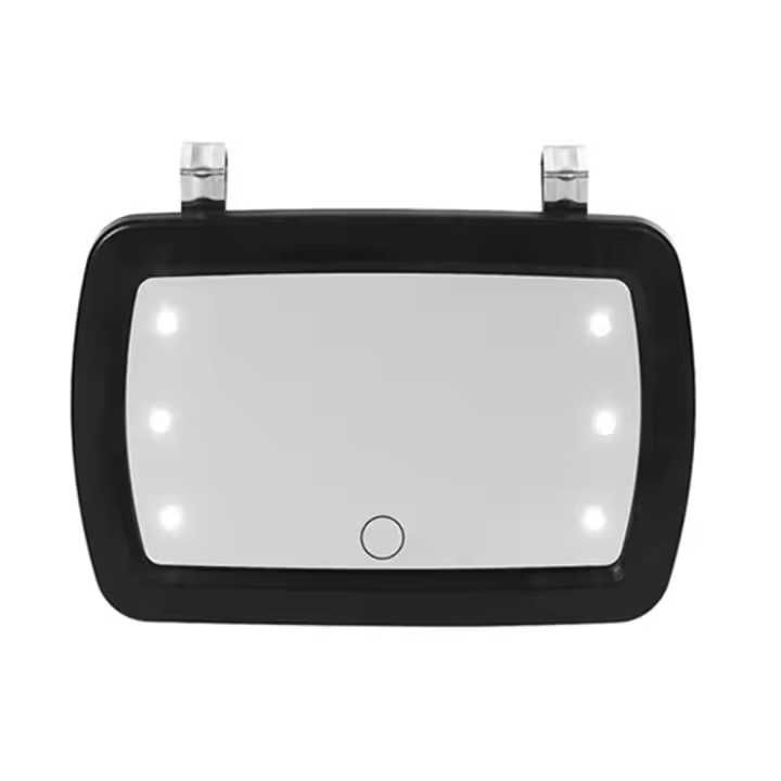 Espejo Interior LED Universal Para Coche Con Interruptor Táctil Espejo De Maquillaje Visera Alta Claro HD 170*110mm Sin Batería - 1