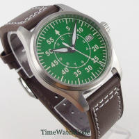 Reloj De Hombre Automático Tandorio NH35A 39mm 200m Impermeable Con Fecha Cristal De Zafiro Correa De Cuero Y Goma Luminoso - details 11