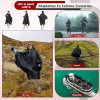 2 piezas de Poncho de lluvia para adultos, Poncho reutilizable ligero impermeable para adultos Eva impermeable de emergencia con capucha para senderismo - details 4