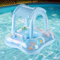 1pc Flotador De Piscina Con Canopy Para Niños Flotador De Buceo Para Bebé Juguetes De Playa Para Fiesta Inflable De Animales Y Naturaleza - details 0