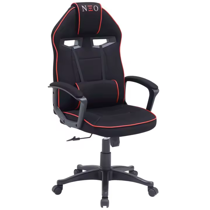 Silla Gamer Luc Giratoria Sistema Basculante con Cojin Lumbar Regulable Color Negro - 1