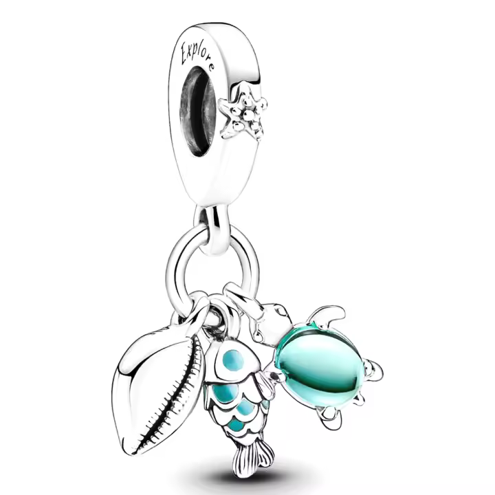 Pandora Charm de Colgante en Plata de Ley Peces, tortugas y caracoles, todo en uno，Incluye Caja Original - 1