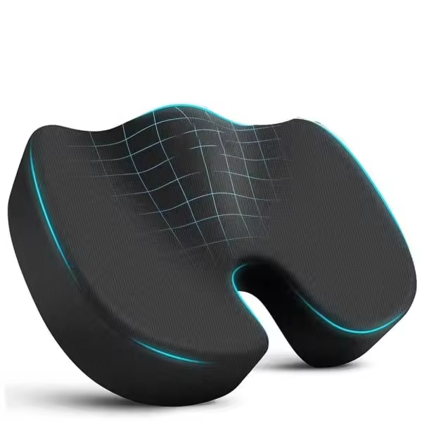 Cojín de asiento de viaje Espuma de memoria Cojín en forma de U para silla Almohada Cojín Coche Oficina Cadera Soporte Ortopédico Masaje Almohada - 1