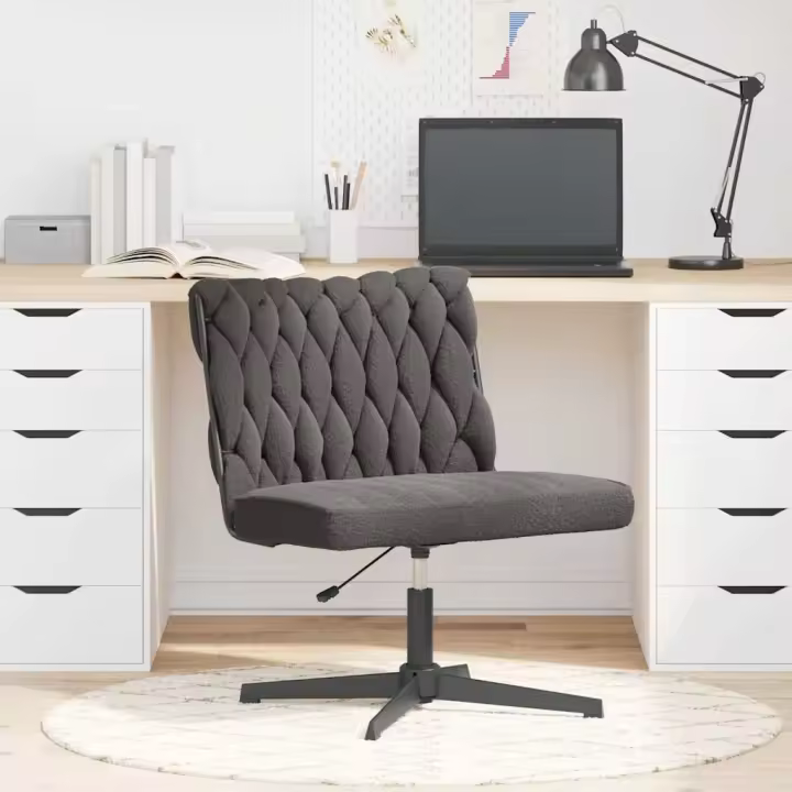 vidaXL Silla de oficina giratoria tejido imitación lana rizada en color Beige/Gris claro/Crema y más | cómodas modernas ergonómicas para comedor cocina salón hogar - 1