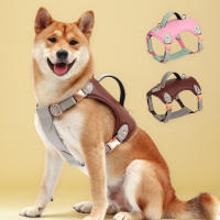 Harnés De Cuero PU Suave Para Perros Medianos Y Grandes Con Manija Ajustable Para Chihuahua Bulldog Vestido De Dama Para Mascotas - details 1