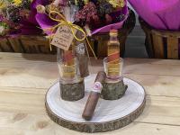 Lote de 10 miniaturas de bebida de 5 cl con chocolate en bolsa de regalo con lazo - Regalos originales para invitados de boda, aniversarios, comuniones, bautizos, cumpleaños, despedidas de soltero/soltera - details 3