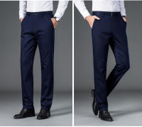 Pantalones De Hombre Negro Sólido Elásticos Para Oficina Pantalones De Trabajo Casuales Rápidos Secado Estilo Coreano Para Primavera Y Otoño - details 3