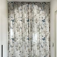 Nuevas Cortinas De Tules De Algodón 100% Para Sala De Estar Y Dormitorio Con Estampado 3D De Mariposa Adecuadas Para Balcones Ventanas Y Armarios Diseño Pastoral Estilo Translúcido - details 3