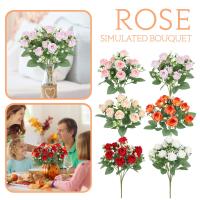 Nueva Arreglo De Rosas Artificiales En Vaso Para Decoración De Hogar Boda Fiesta Cumpleaños Regalo De Aniversario Decoración De Casa - details 0