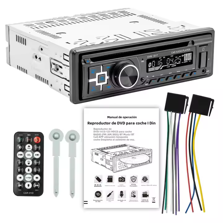 Reproductor De DVD Para Coche BQCC 1 Din Con BT USB FM Radio AUX TF Control Remoto Estéreo De Protección Del Poder Ajuste De EQ Sonido - 1