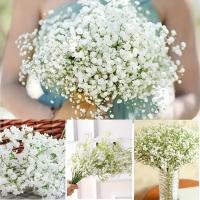 Flores Artificiales,Flor Falsa,Plantas de Flores Artificiales, 6 Ramos de Flores Artificiales de Gypsophila para Aliento de Bebe, Flores de tacto real para Bodas, Fiesta, Coronas, arnormas florales para decoración del Hogar (Blanco) - details 4
